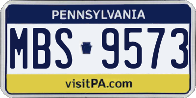 PA license plate MBS9573