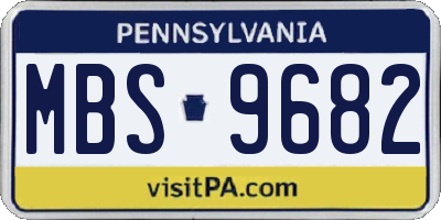 PA license plate MBS9682