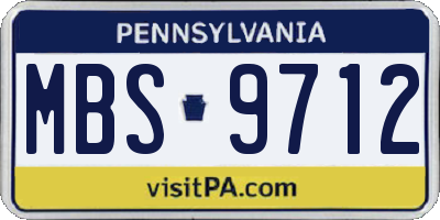 PA license plate MBS9712