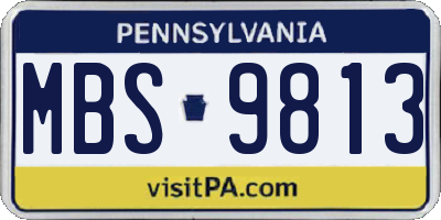 PA license plate MBS9813