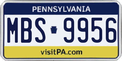 PA license plate MBS9956
