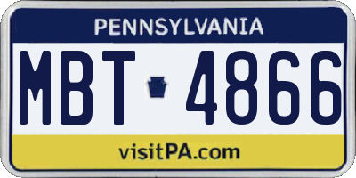 PA license plate MBT4866