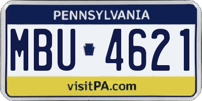 PA license plate MBU4621