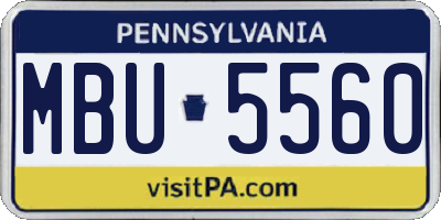PA license plate MBU5560