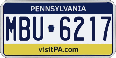 PA license plate MBU6217