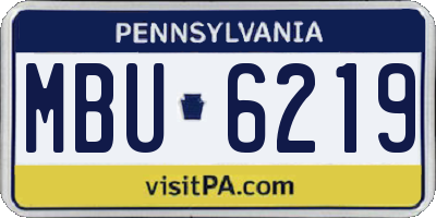 PA license plate MBU6219
