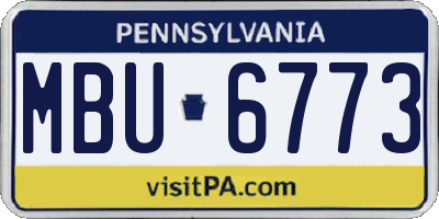 PA license plate MBU6773
