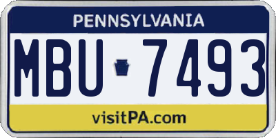 PA license plate MBU7493