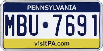 PA license plate MBU7691