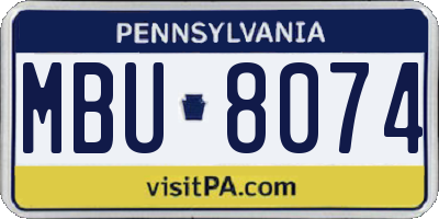 PA license plate MBU8074