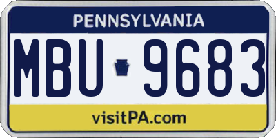 PA license plate MBU9683
