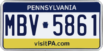 PA license plate MBV5861