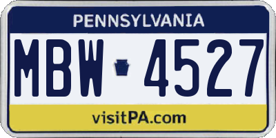 PA license plate MBW4527