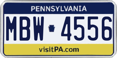 PA license plate MBW4556