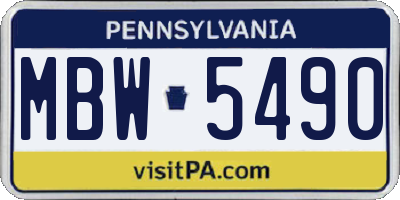 PA license plate MBW5490