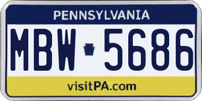 PA license plate MBW5686