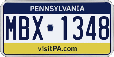 PA license plate MBX1348