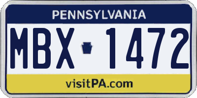 PA license plate MBX1472