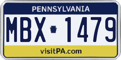 PA license plate MBX1479