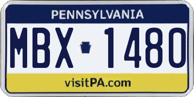 PA license plate MBX1480