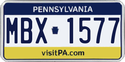 PA license plate MBX1577