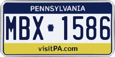 PA license plate MBX1586