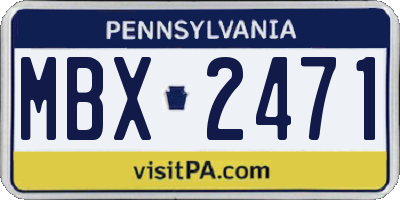PA license plate MBX2471