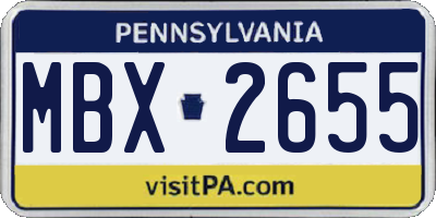 PA license plate MBX2655