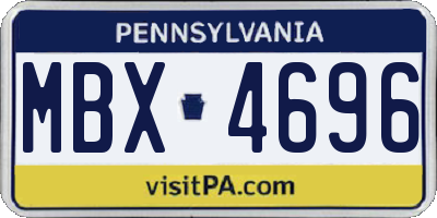 PA license plate MBX4696