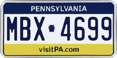 PA license plate MBX4699