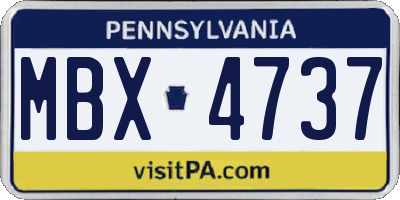 PA license plate MBX4737