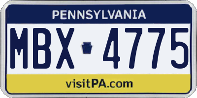 PA license plate MBX4775