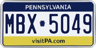 PA license plate MBX5049