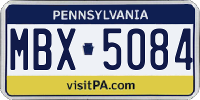 PA license plate MBX5084