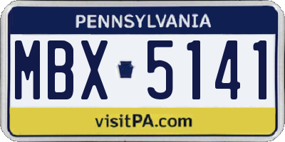 PA license plate MBX5141
