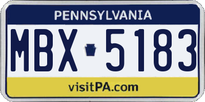 PA license plate MBX5183