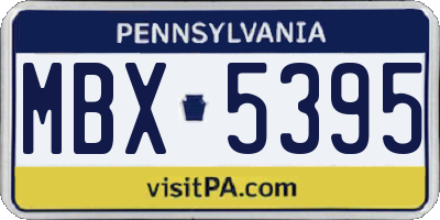 PA license plate MBX5395