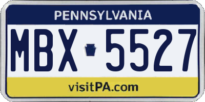 PA license plate MBX5527