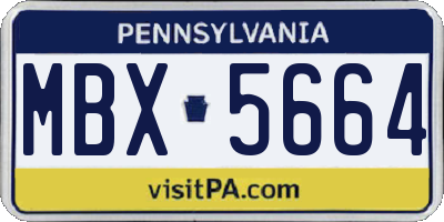PA license plate MBX5664