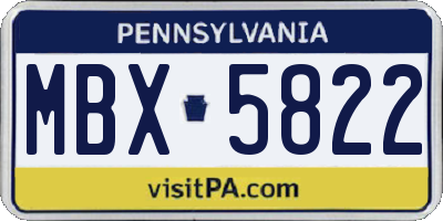 PA license plate MBX5822
