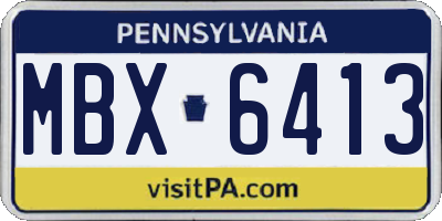 PA license plate MBX6413
