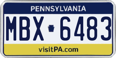 PA license plate MBX6483