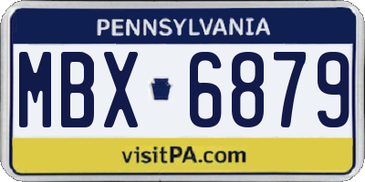 PA license plate MBX6879