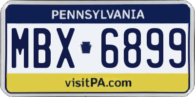 PA license plate MBX6899