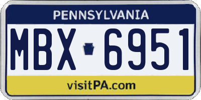PA license plate MBX6951