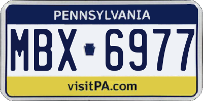 PA license plate MBX6977