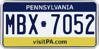 PA license plate MBX7052
