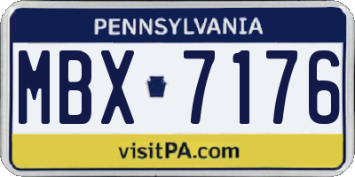 PA license plate MBX7176