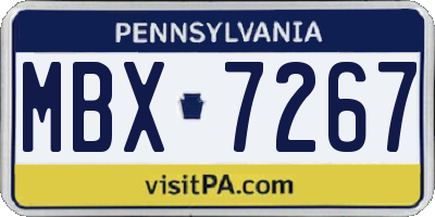 PA license plate MBX7267