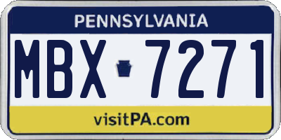 PA license plate MBX7271